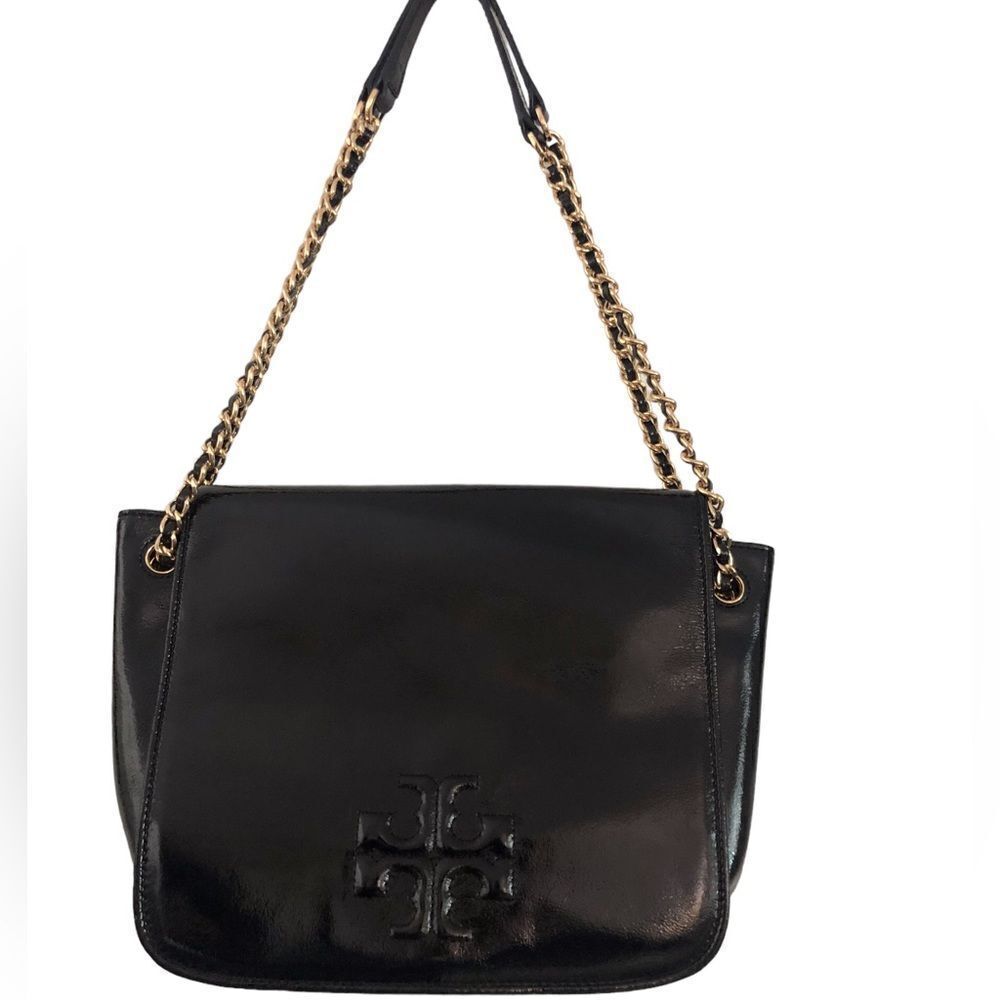 Tory Burch Charlie Patent Leather Medium 2Way Shoulder Crossbody Bag
